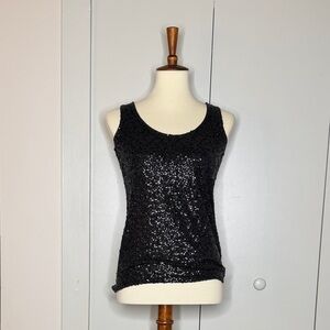 J. Crew Black Sequin Tank Top